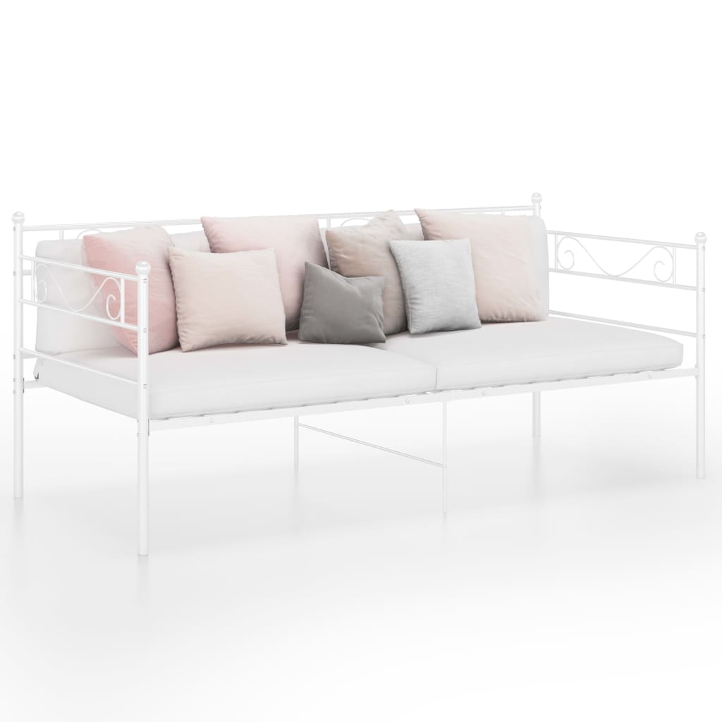 Sofa Bed Frame White Metal 90x200 cm- Beds & Bed Frames - HomeShopIreland - Home Shop Ireland - Beds & Bed Frames - Sofa Bed Frame White Metal 90x200 cm