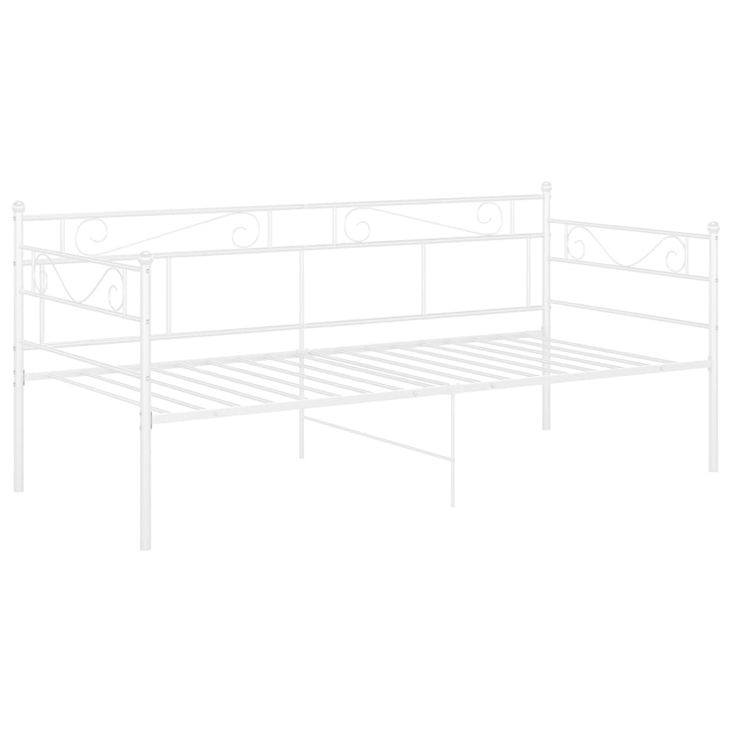 Sofa Bed Frame White Metal 90x200 cm- Beds & Bed Frames - HomeShopIreland - Home Shop Ireland - Beds & Bed Frames - Sofa Bed Frame White Metal 90x200 cm