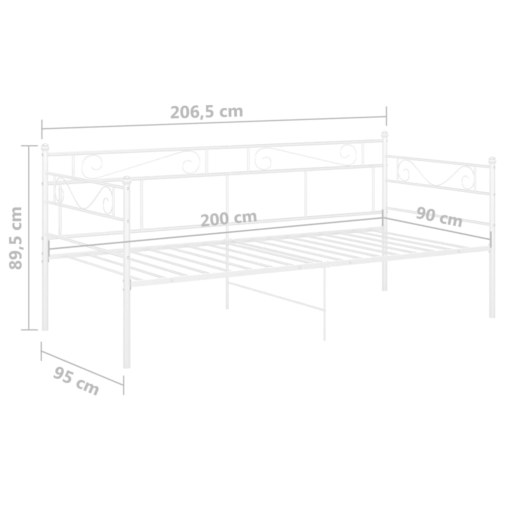 Sofa Bed Frame White Metal 90x200 cm- Beds & Bed Frames - HomeShopIreland - Home Shop Ireland - Beds & Bed Frames - Sofa Bed Frame White Metal 90x200 cm