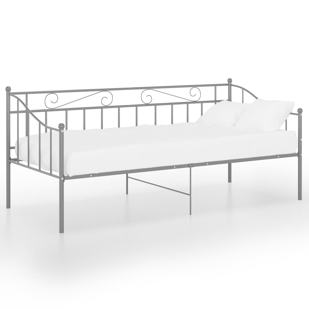 Sofa Bed Frame Grey Metal 90x200 cm- Beds & Bed Frames - HomeShopIreland - Home Shop Ireland - Beds & Bed Frames - Sofa Bed Frame Grey Metal 90x200 cm