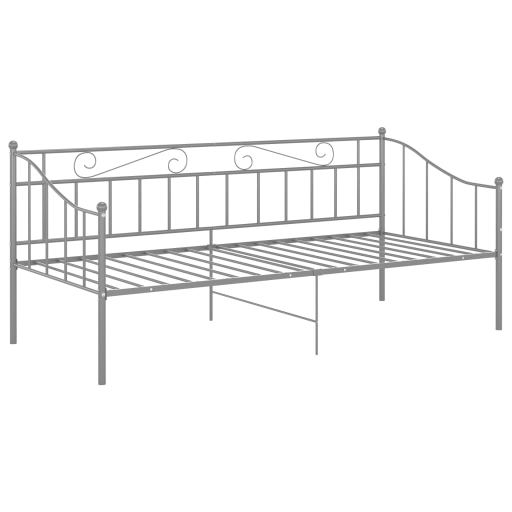 Sofa Bed Frame Grey Metal 90x200 cm- Beds & Bed Frames - HomeShopIreland - Home Shop Ireland - Beds & Bed Frames - Sofa Bed Frame Grey Metal 90x200 cm