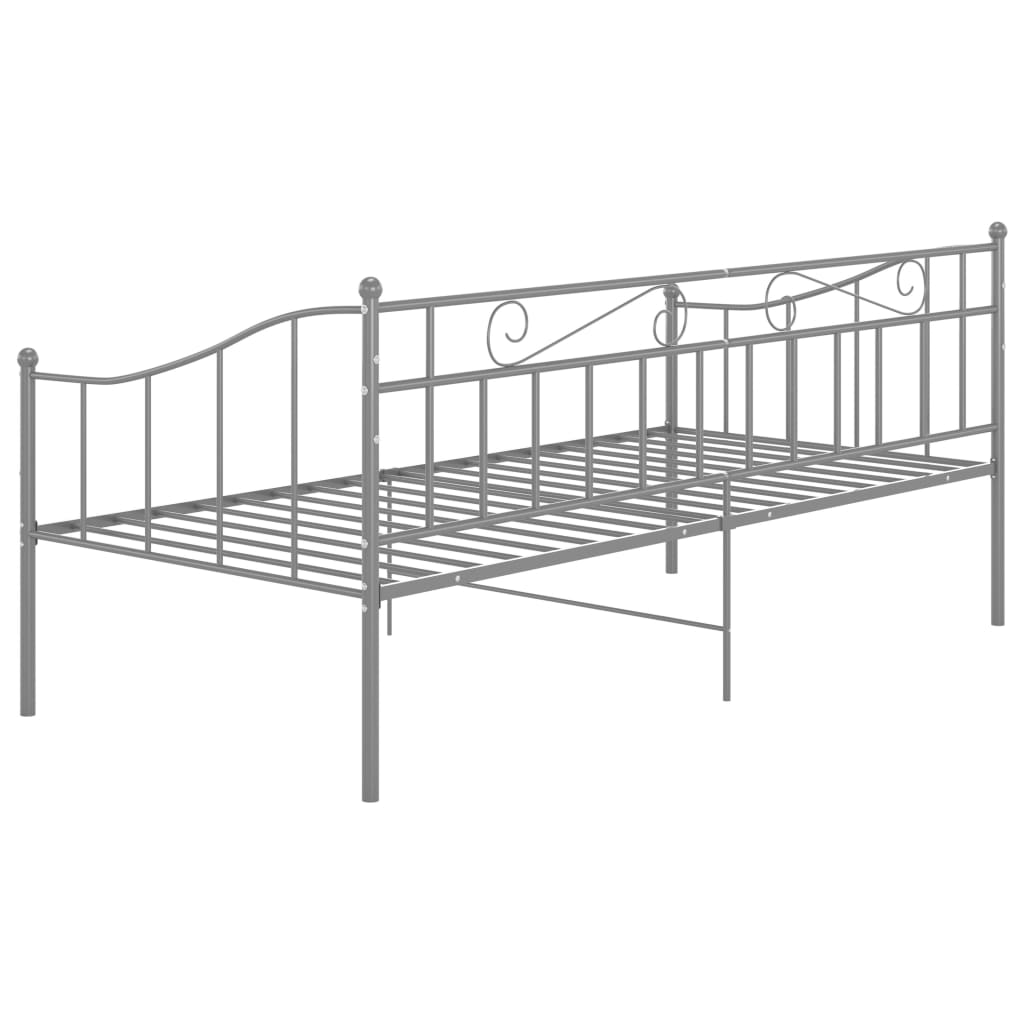 Sofa Bed Frame Grey Metal 90x200 cm- Beds & Bed Frames - HomeShopIreland - Home Shop Ireland - Beds & Bed Frames - Sofa Bed Frame Grey Metal 90x200 cm