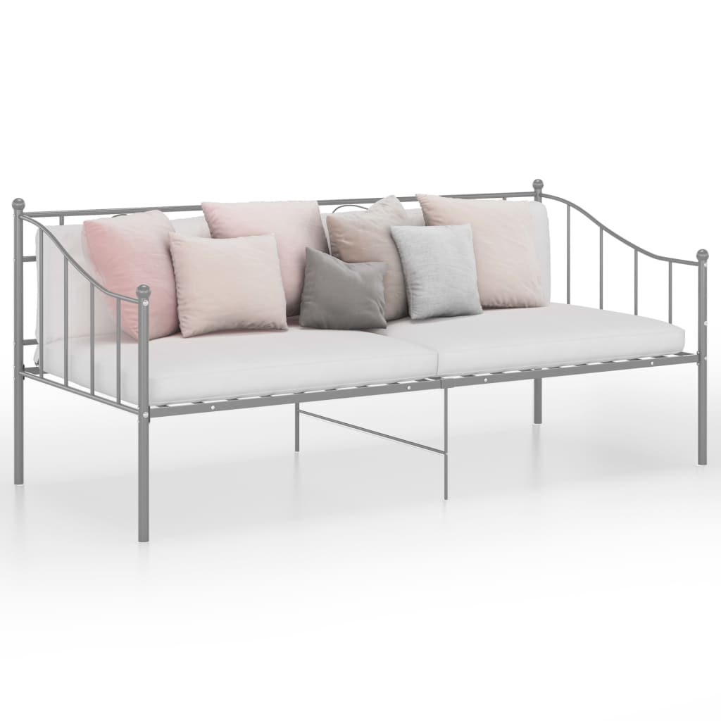 Sofa Bed Frame Grey Metal 90x200 cm- Beds & Bed Frames - HomeShopIreland - Home Shop Ireland - Beds & Bed Frames - Sofa Bed Frame Grey Metal 90x200 cm