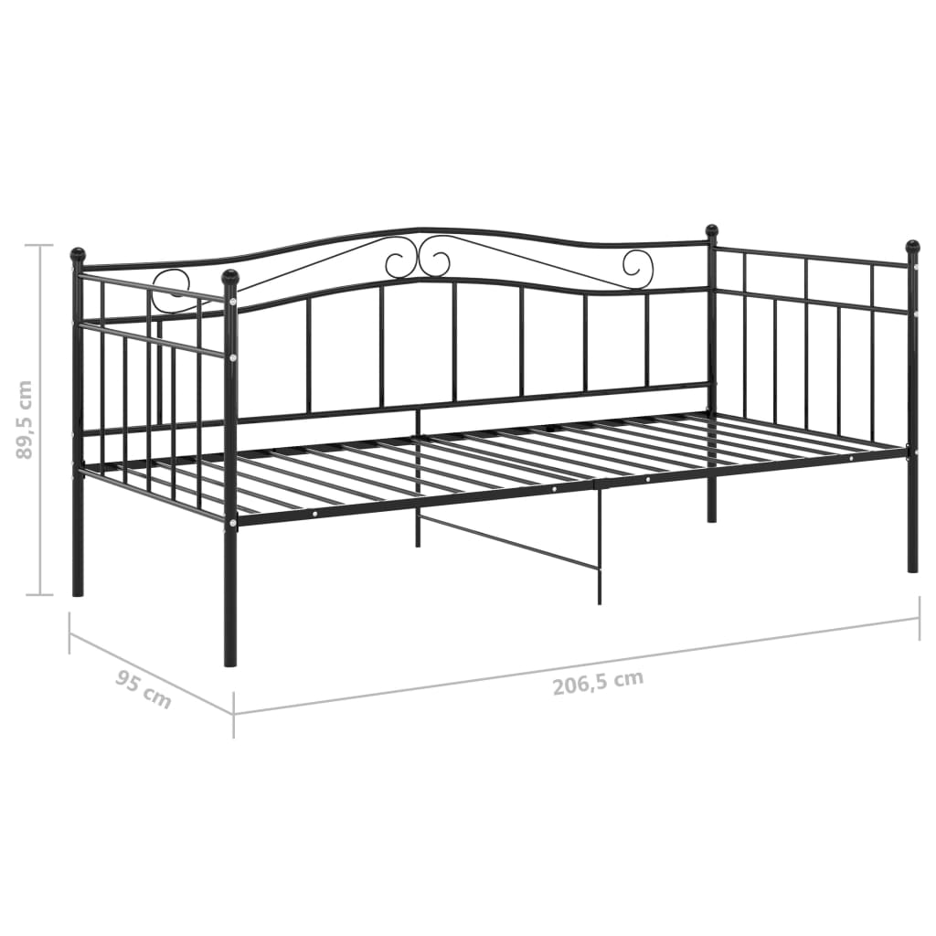 Sofa Bed Frame Black Metal 90x200 cm- Beds & Bed Frames - HomeShopIreland - Home Shop Ireland - Beds & Bed Frames - Sofa Bed Frame Black Metal 90x200 cm