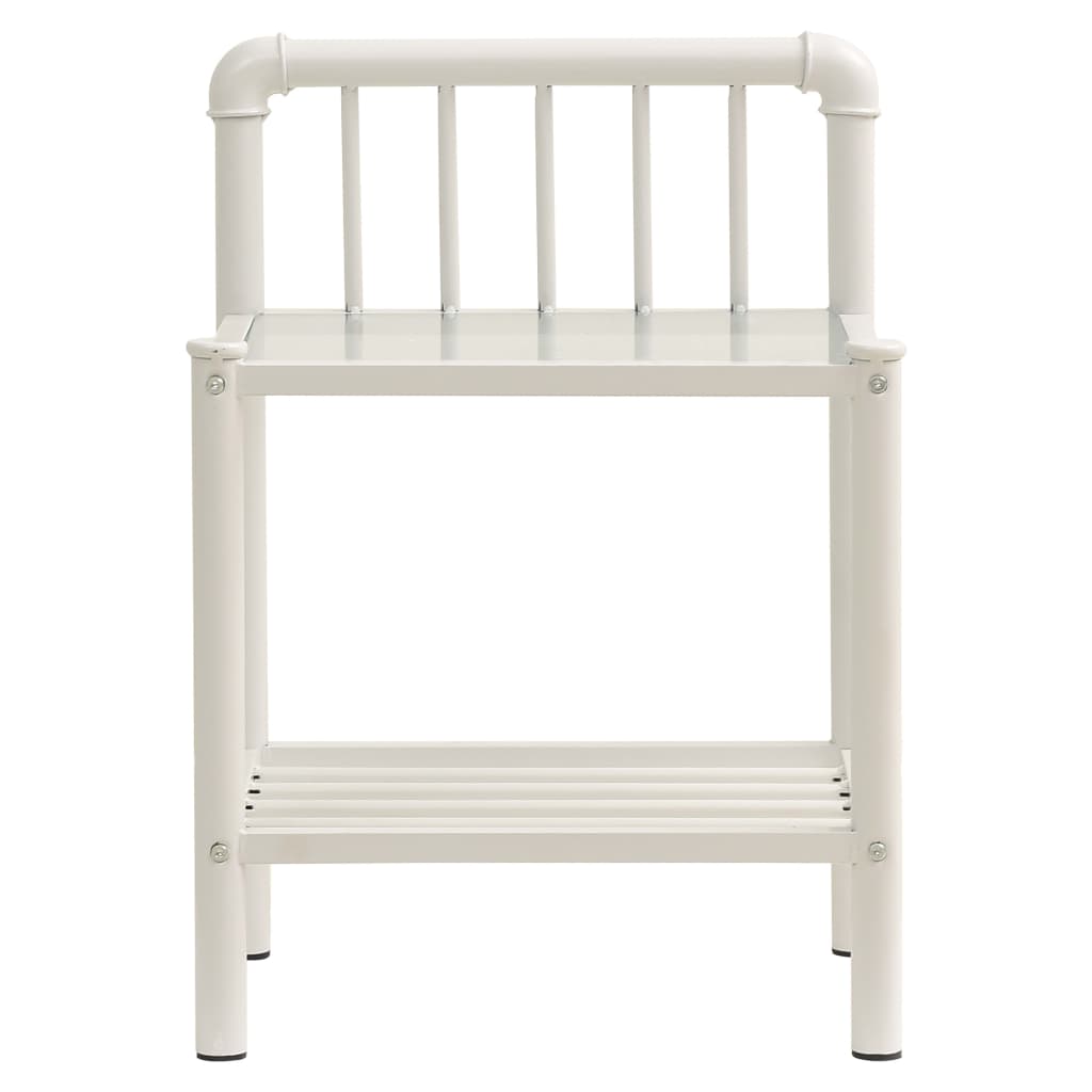 Bedside Cabinets 2 pcs White and Transparent Metal and Glass- Bedside Tables - HomeShopIreland - Home Shop Ireland - Bedside Tables - Bedside Cabinets 2 pcs White and Transparent Metal and Glass