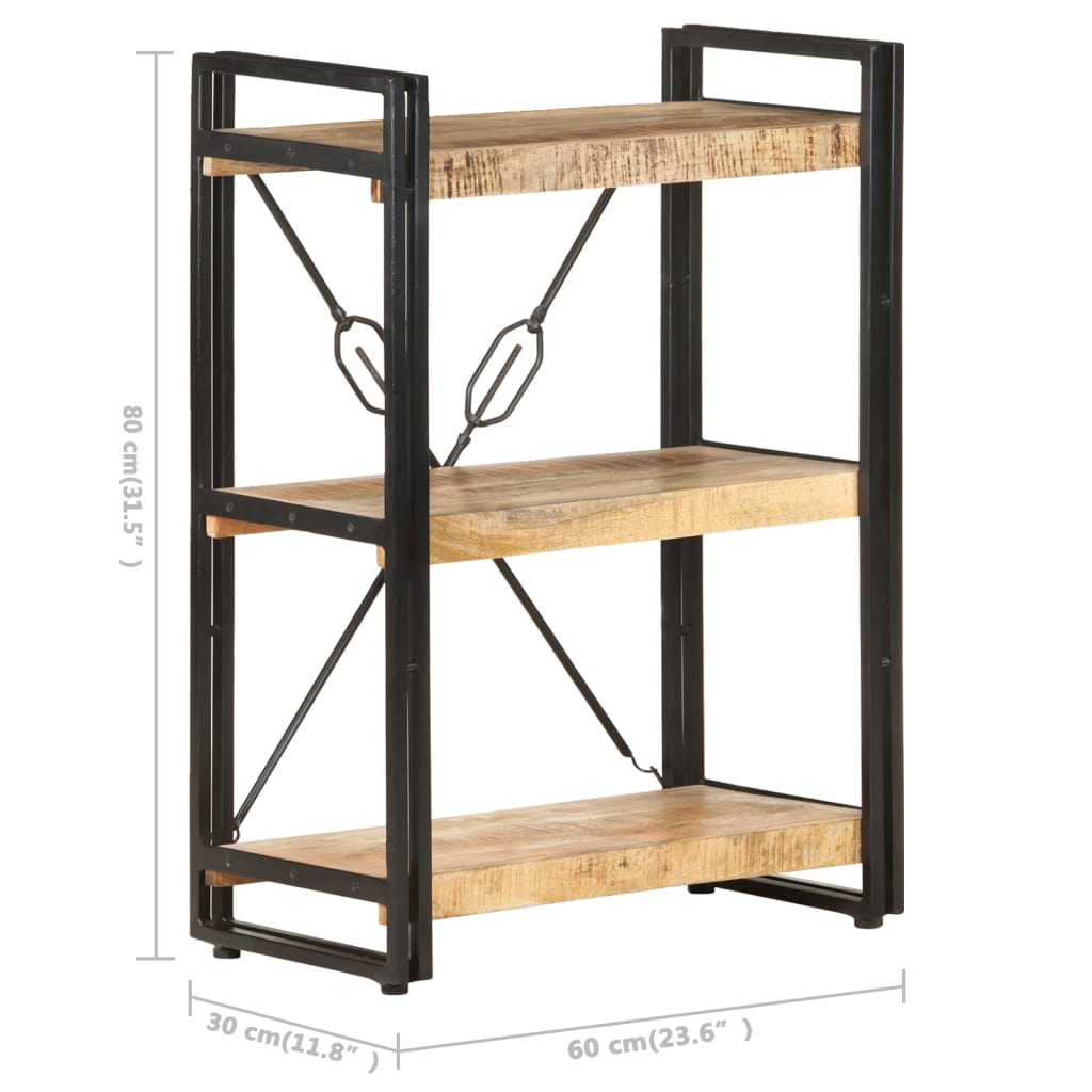 3-Tier Bookcase 60x30x80 cm Solid Mango Wood- Bookcases & Standing Shelves - HomeShopIreland - Home Shop Ireland - Bookcases & Standing Shelves - 3-Tier Bookcase 60x30x80 cm Solid Mango Wood