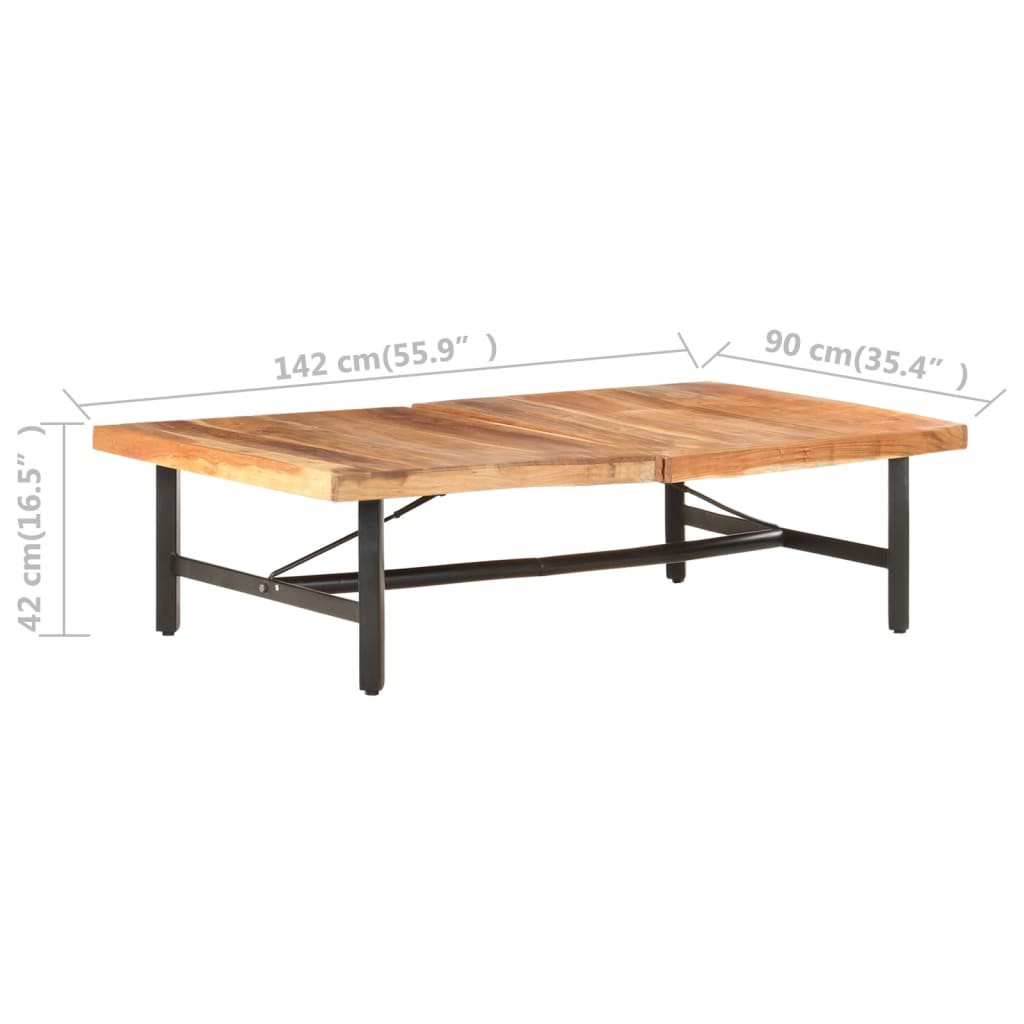 Coffee Table 142x90x42 cm Solid Acacia Wood- Coffee Tables - HomeShopIreland - Home Shop Ireland - Coffee Tables - Coffee Table 142x90x42 cm Solid Acacia Wood