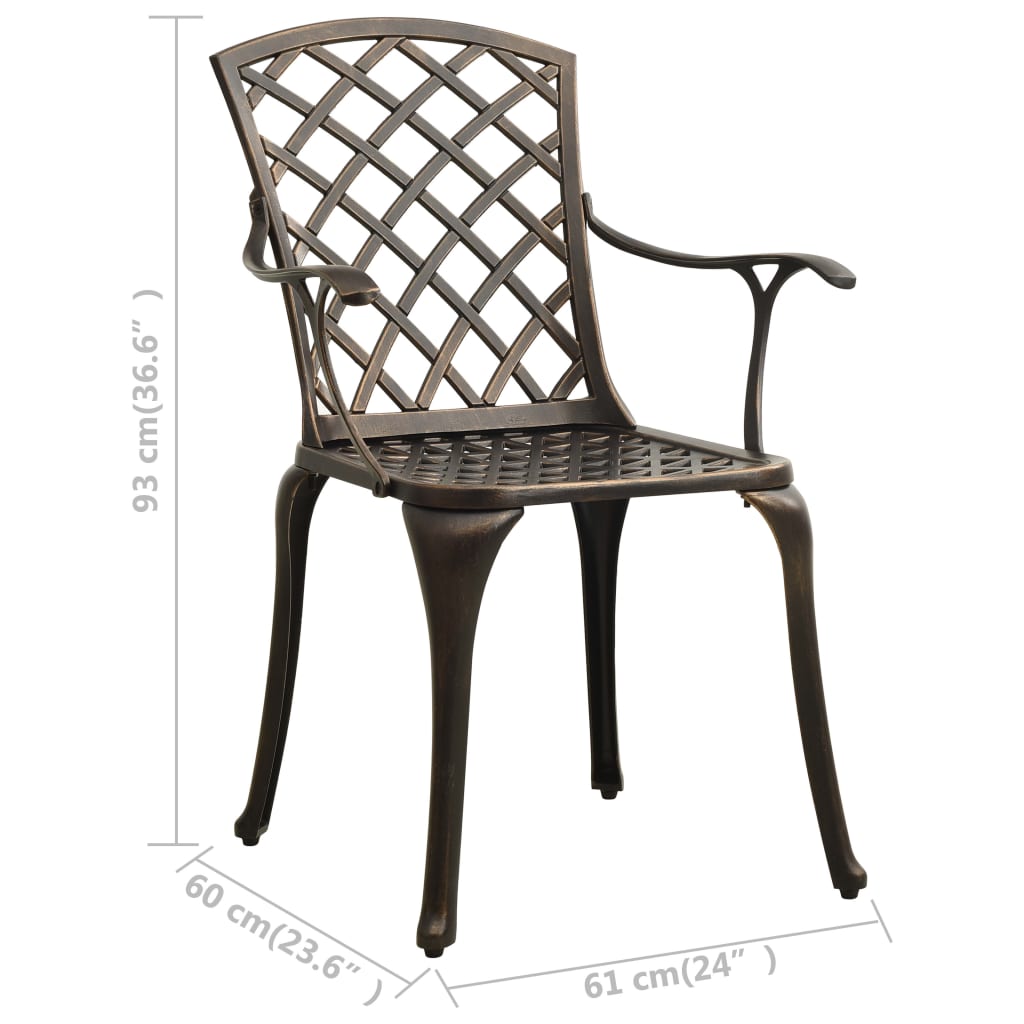 3 Piece Bistro Set Cast Aluminium Bronze- Outdoor Furniture Sets - HomeShopIreland - Home Shop Ireland - Outdoor Furniture Sets - 3 Piece Bistro Set Cast Aluminium Bronze