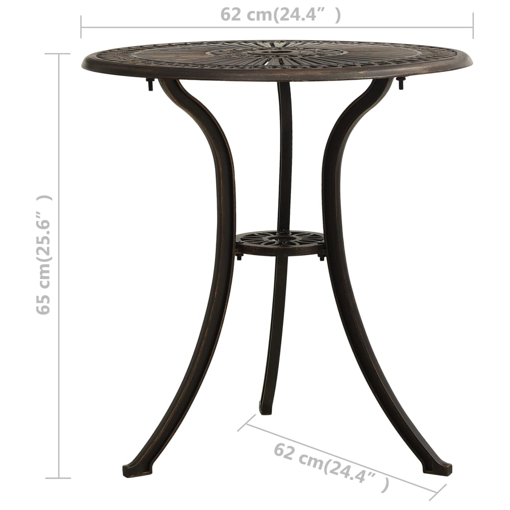 3 Piece Bistro Set Cast Aluminium Bronze- Outdoor Furniture Sets - HomeShopIreland - Home Shop Ireland - Outdoor Furniture Sets - 3 Piece Bistro Set Cast Aluminium Bronze