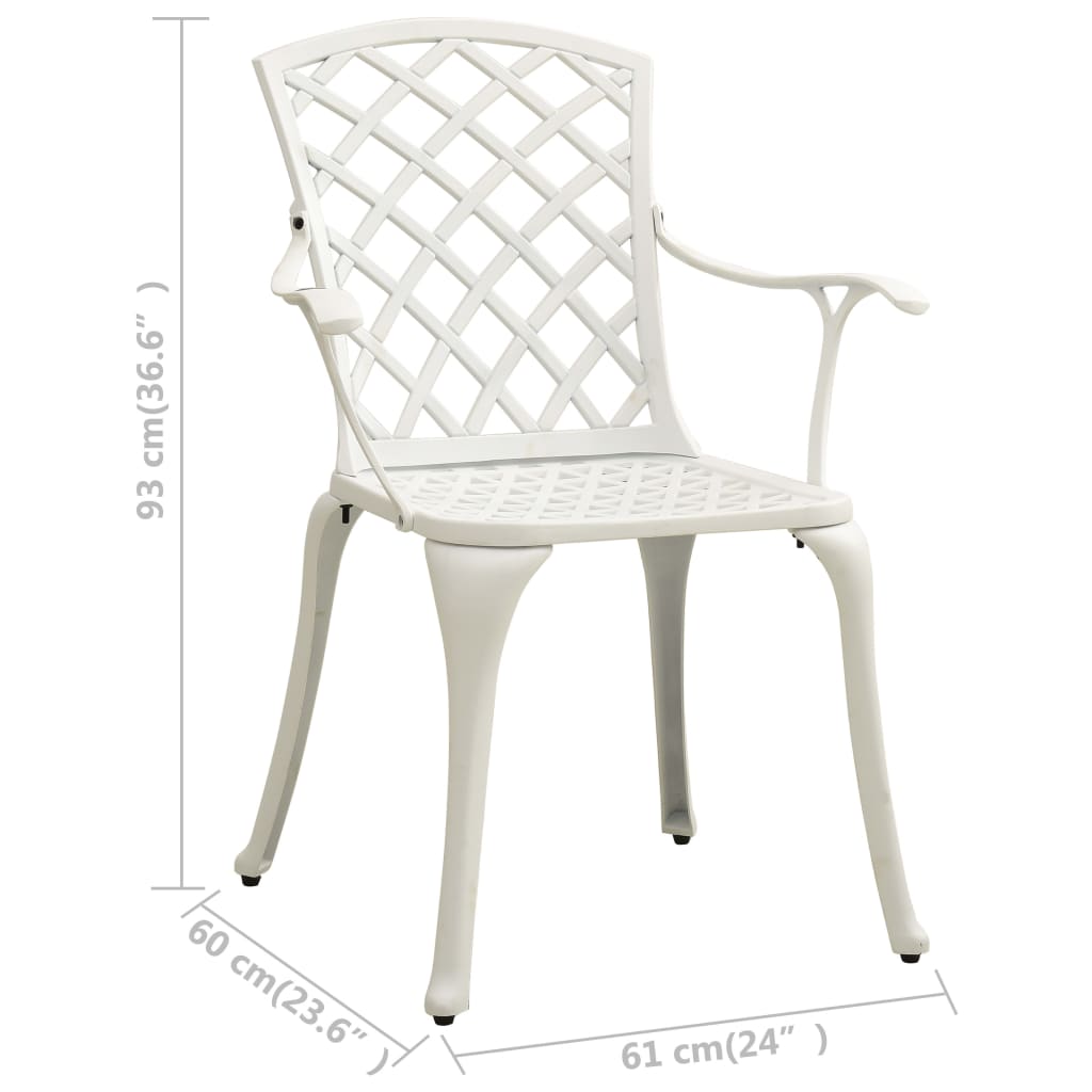 3 Piece Bistro Set Cast Aluminium White- Outdoor Furniture Sets - HomeShopIreland - Home Shop Ireland - Outdoor Furniture Sets - 3 Piece Bistro Set Cast Aluminium White