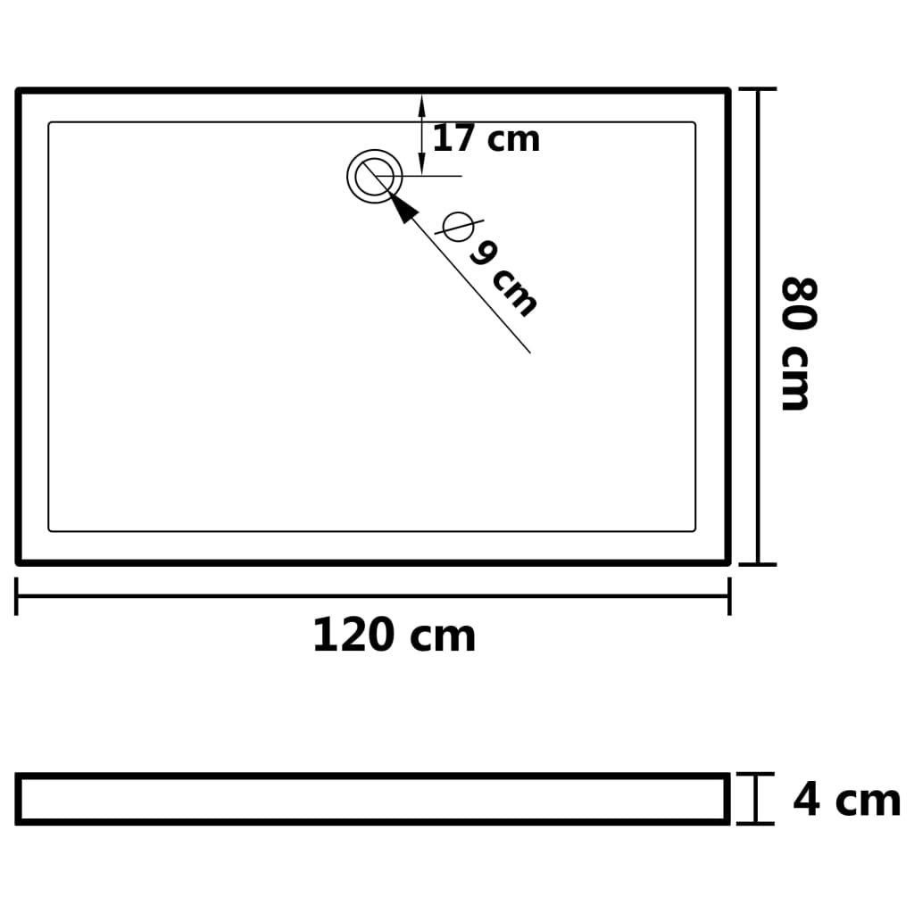 Shower Base Tray with Dots White 80x120x4 cm ABS- Shower Bases - HomeShopIreland - Home Shop Ireland - Shower Bases - Shower Base Tray with Dots White 80x120x4 cm ABS