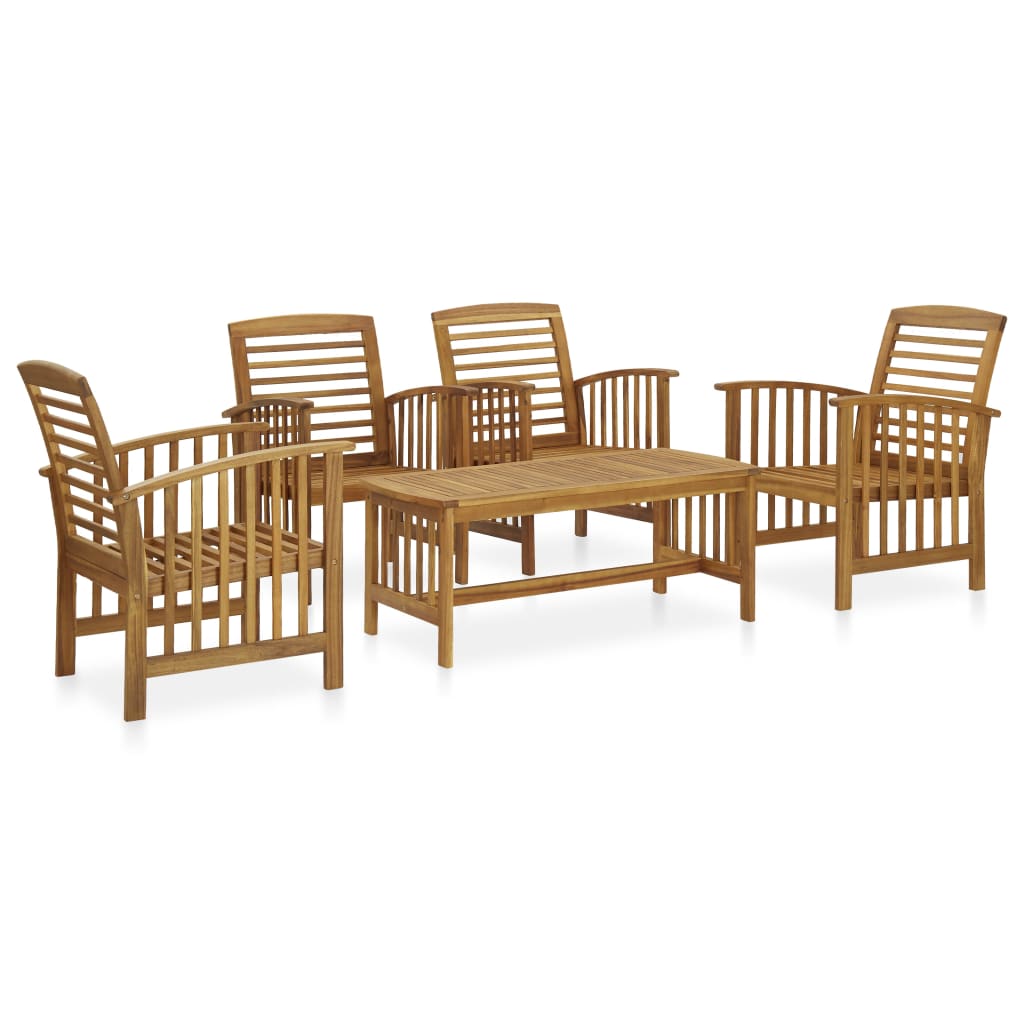 5 Piece Garden Lounge Set Solid Acacia Wood- Outdoor Furniture Sets - HomeShopIreland - Home Shop Ireland - Outdoor Furniture Sets - 5 Piece Garden Lounge Set Solid Acacia Wood