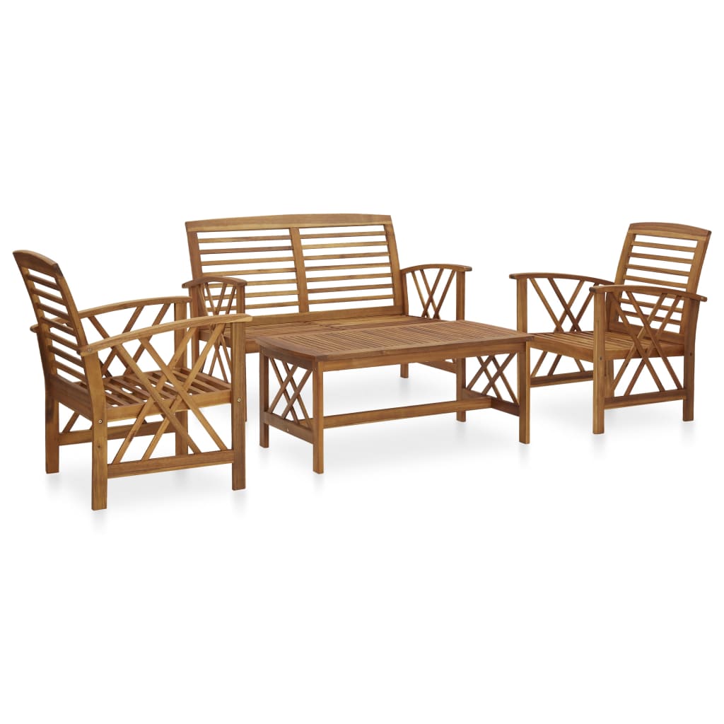 4 Piece Garden Lounge Set Solid Acacia Wood- Outdoor Furniture Sets - HomeShopIreland - Home Shop Ireland - Outdoor Furniture Sets - 4 Piece Garden Lounge Set Solid Acacia Wood