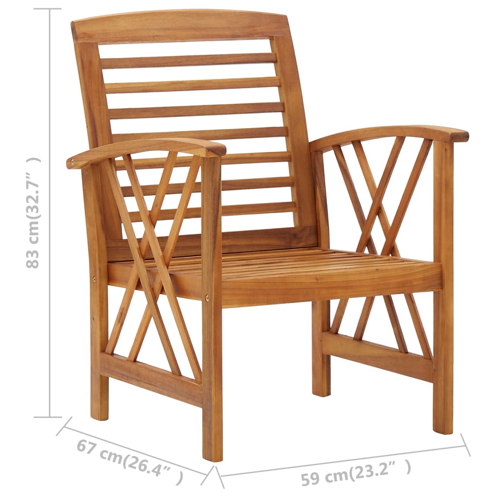 4 Piece Garden Lounge Set Solid Acacia Wood- Outdoor Furniture Sets - HomeShopIreland - Home Shop Ireland - Outdoor Furniture Sets - 4 Piece Garden Lounge Set Solid Acacia Wood