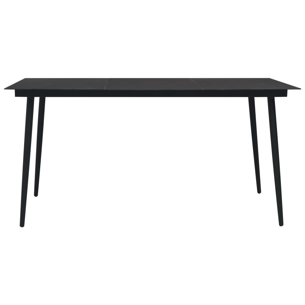 7 Piece Garden Dining Set Cotton Rope and Steel Black- Outdoor Furniture Sets - HomeShopIreland - Home Shop Ireland - Outdoor Furniture Sets - 7 Piece Garden Dining Set Cotton Rope and Steel Black