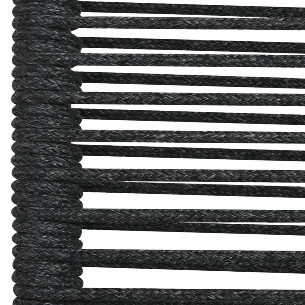 7 Piece Garden Dining Set Cotton Rope and Steel Black- Outdoor Furniture Sets - HomeShopIreland - Home Shop Ireland - Outdoor Furniture Sets - 7 Piece Garden Dining Set Cotton Rope and Steel Black