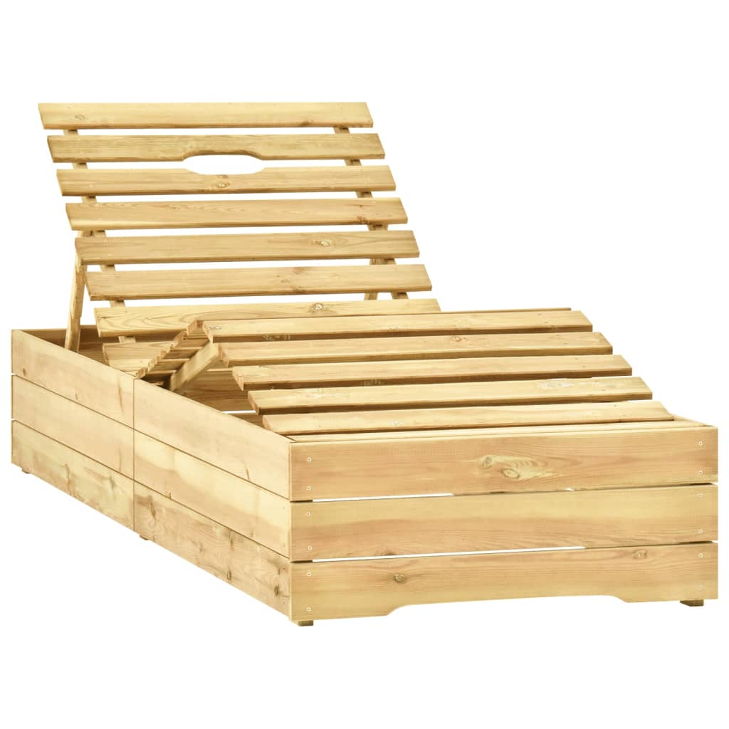 Sun Lounger with Table Green Impregnated Pinewood- Sunloungers - HomeShopIreland - Home Shop Ireland - Sunloungers - Sun Lounger with Table Green Impregnated Pinewood