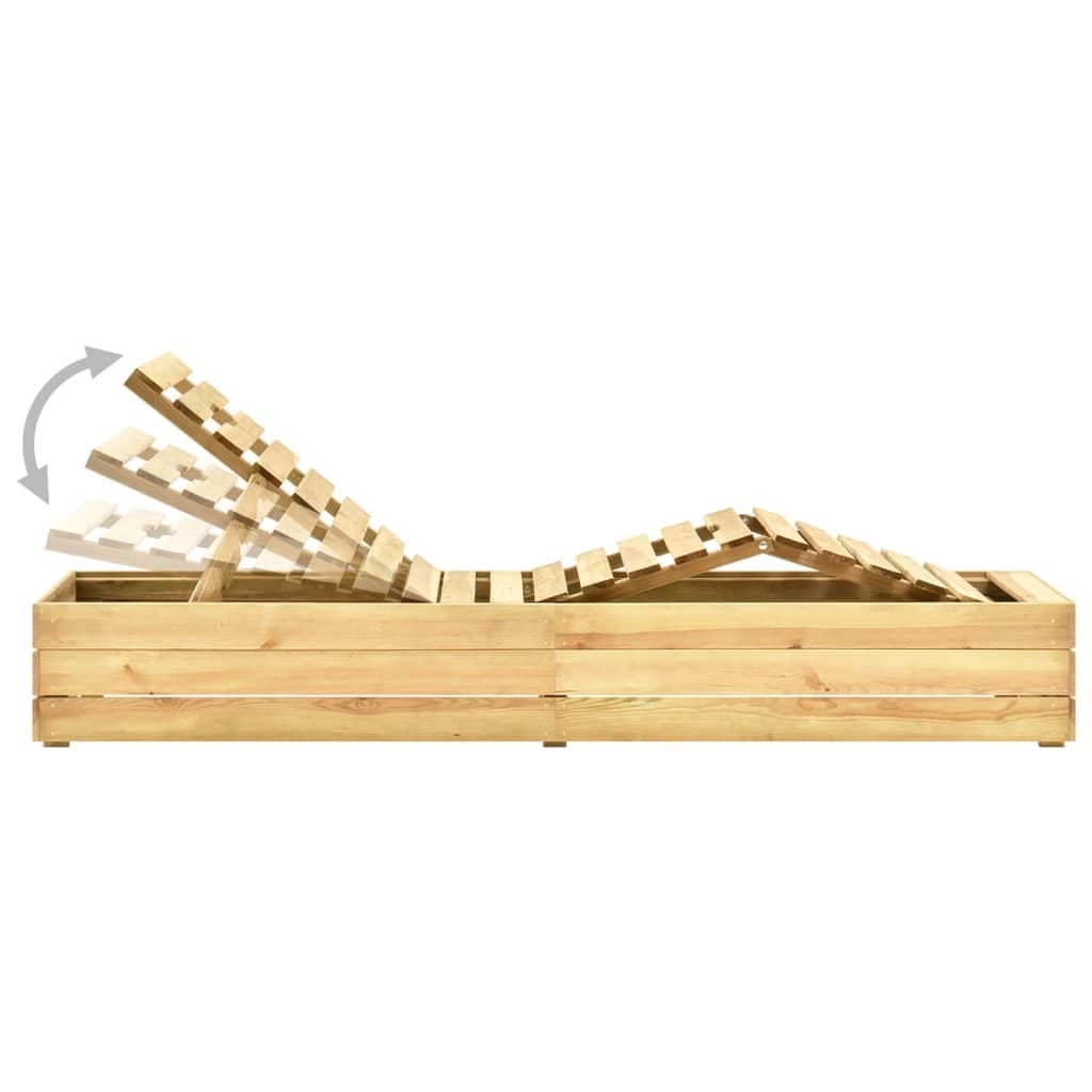 Sun Lounger with Table Green Impregnated Pinewood- Sunloungers - HomeShopIreland - Home Shop Ireland - Sunloungers - Sun Lounger with Table Green Impregnated Pinewood