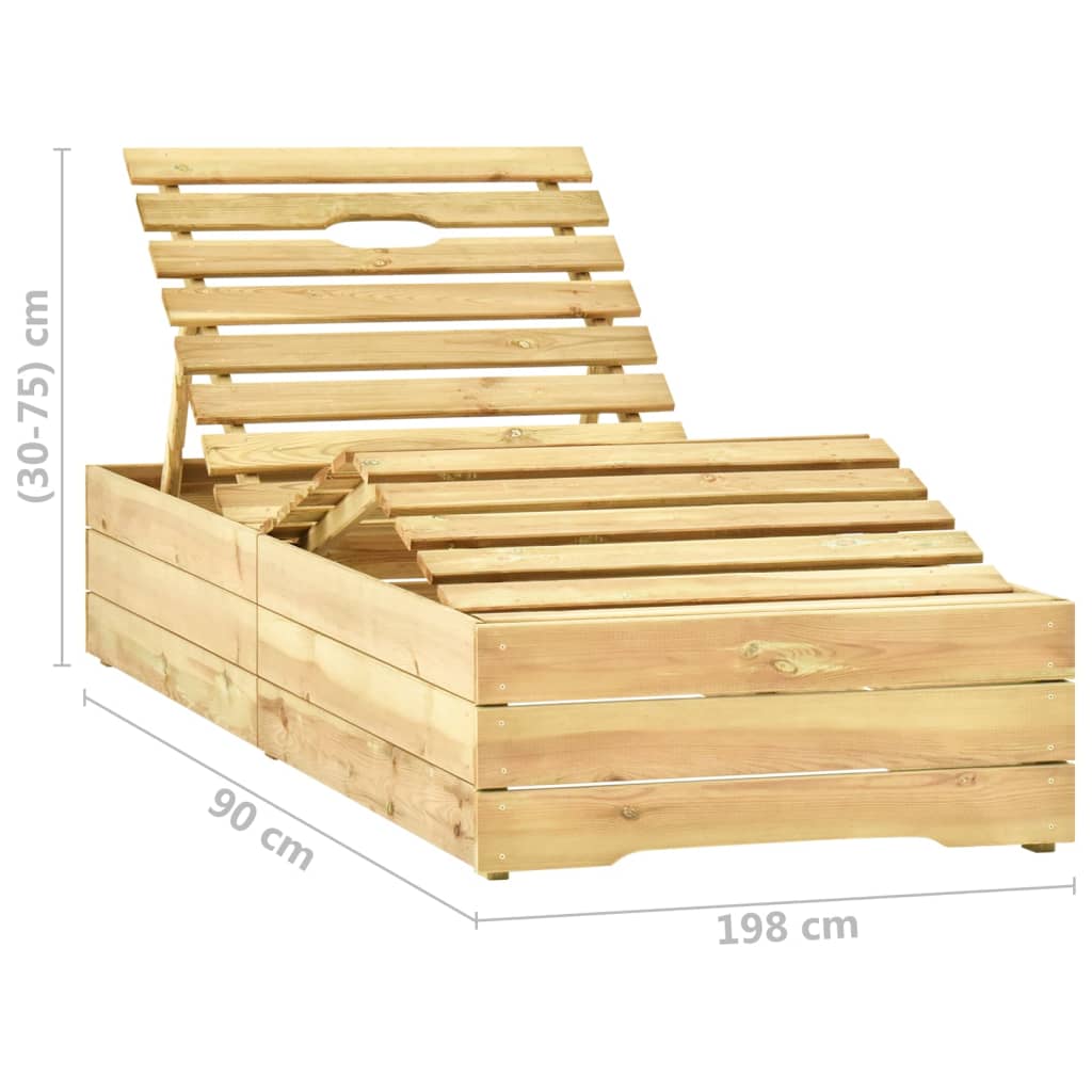 Sun Lounger with Table Green Impregnated Pinewood- Sunloungers - HomeShopIreland - Home Shop Ireland - Sunloungers - Sun Lounger with Table Green Impregnated Pinewood
