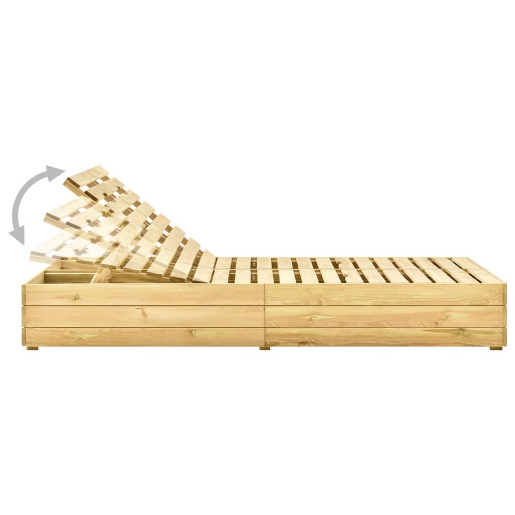 Double Sun Lounger Green Impregnated Pinewood- Sunloungers - HomeShopIreland - Home Shop Ireland - Sunloungers - Double Sun Lounger Green Impregnated Pinewood