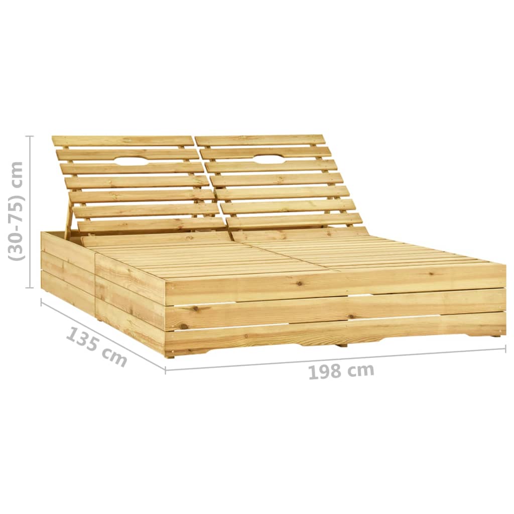 Double Sun Lounger Green Impregnated Pinewood- Sunloungers - HomeShopIreland - Home Shop Ireland - Sunloungers - Double Sun Lounger Green Impregnated Pinewood