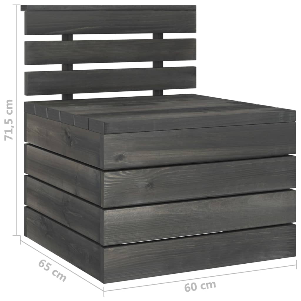 2 Piece Garden Pallet Lounge Set Solid Pinewood Dark Grey- Outdoor Furniture Sets - HomeShopIreland - Home Shop Ireland - Outdoor Furniture Sets - 2 Piece Garden Pallet Lounge Set Solid Pinewood Dark Grey