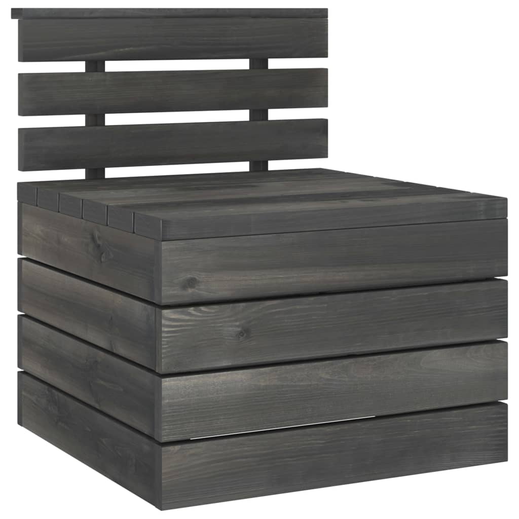 2 Piece Garden Pallet Lounge Set Solid Pinewood Dark Grey- Outdoor Furniture Sets - HomeShopIreland - Home Shop Ireland - Outdoor Furniture Sets - 2 Piece Garden Pallet Lounge Set Solid Pinewood Dark Grey