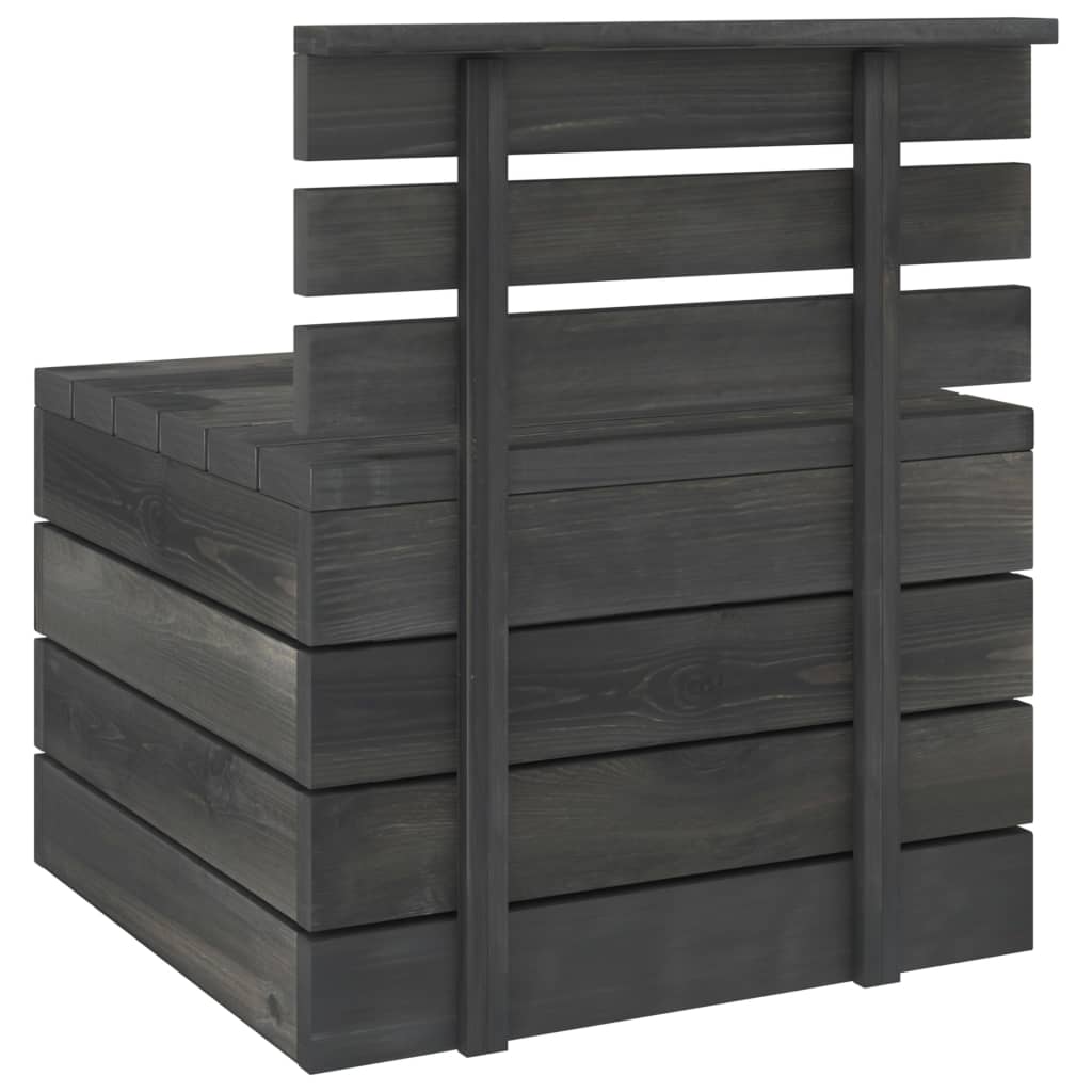 2 Piece Garden Pallet Lounge Set Solid Pinewood Dark Grey- Outdoor Furniture Sets - HomeShopIreland - Home Shop Ireland - Outdoor Furniture Sets - 2 Piece Garden Pallet Lounge Set Solid Pinewood Dark Grey