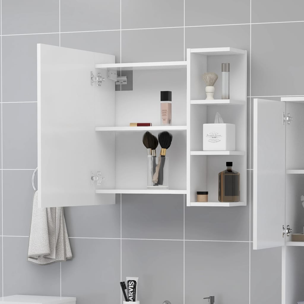 Bathroom Mirror Cabinet White 62.5x20.5x64 cm Chipboard- Bathroom Vanity Units - HomeShopIreland - Home Shop Ireland - Bathroom Vanity Units - Bathroom Mirror Cabinet White 62.5x20.5x64 cm Chipboard