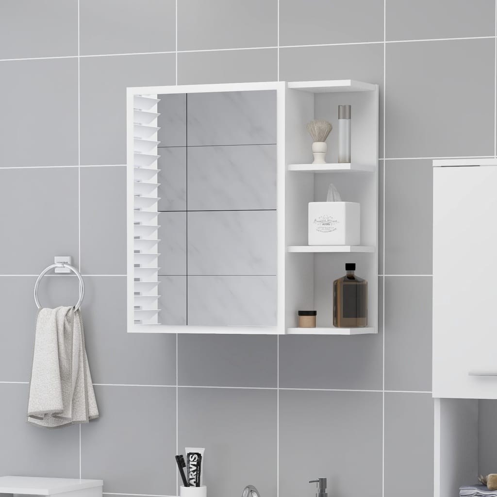 Bathroom Mirror Cabinet White 62.5x20.5x64 cm Chipboard- Bathroom Vanity Units - HomeShopIreland - Home Shop Ireland - Bathroom Vanity Units - Bathroom Mirror Cabinet White 62.5x20.5x64 cm Chipboard