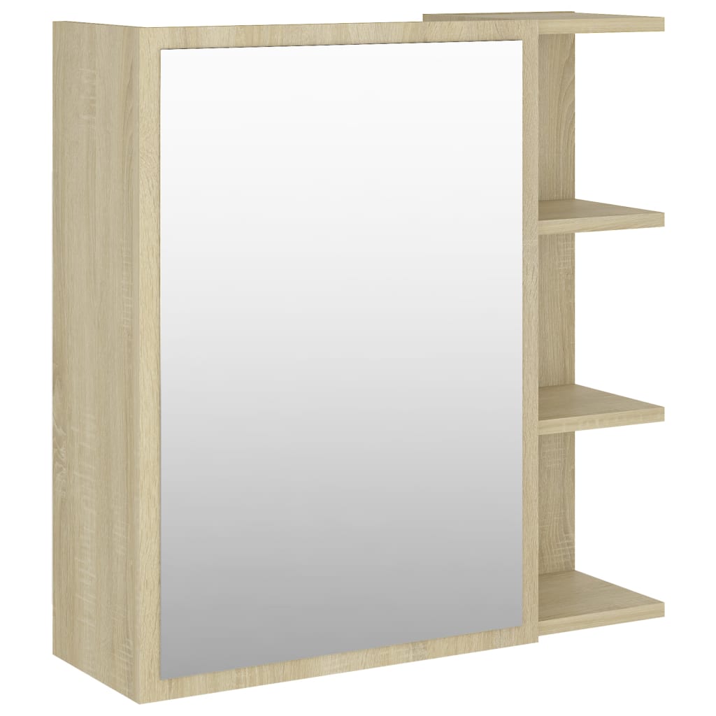 Bathroom Mirror Cabinet Sonoma Oak 62.5x20.5x64 cm Chipboard- Bathroom Vanity Units - HomeShopIreland - Home Shop Ireland - Bathroom Vanity Units - Bathroom Mirror Cabinet Sonoma Oak 62.5x20.5x64 cm Chipboard