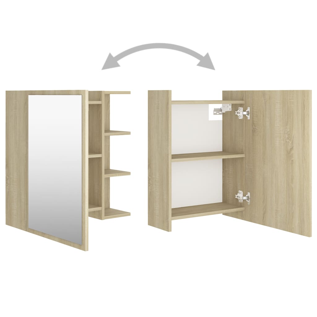 Bathroom Mirror Cabinet Sonoma Oak 62.5x20.5x64 cm Chipboard- Bathroom Vanity Units - HomeShopIreland - Home Shop Ireland - Bathroom Vanity Units - Bathroom Mirror Cabinet Sonoma Oak 62.5x20.5x64 cm Chipboard