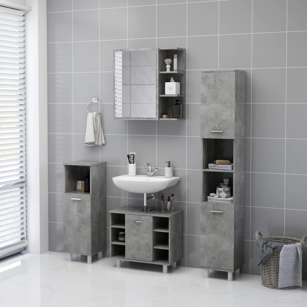 Bathroom Mirror Cabinet Concrete Grey 62.5x20.5x64 cm Chipboard- Bathroom Vanity Units - HomeShopIreland - Home Shop Ireland - Bathroom Vanity Units - Bathroom Mirror Cabinet Concrete Grey 62.5x20.5x64 cm Chipboard