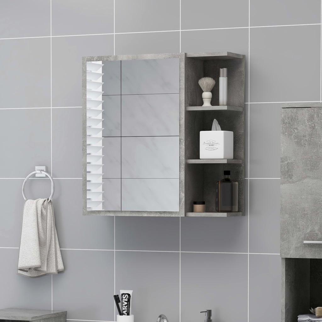 Bathroom Mirror Cabinet Concrete Grey 62.5x20.5x64 cm Chipboard- Bathroom Vanity Units - HomeShopIreland - Home Shop Ireland - Bathroom Vanity Units - Bathroom Mirror Cabinet Concrete Grey 62.5x20.5x64 cm Chipboard