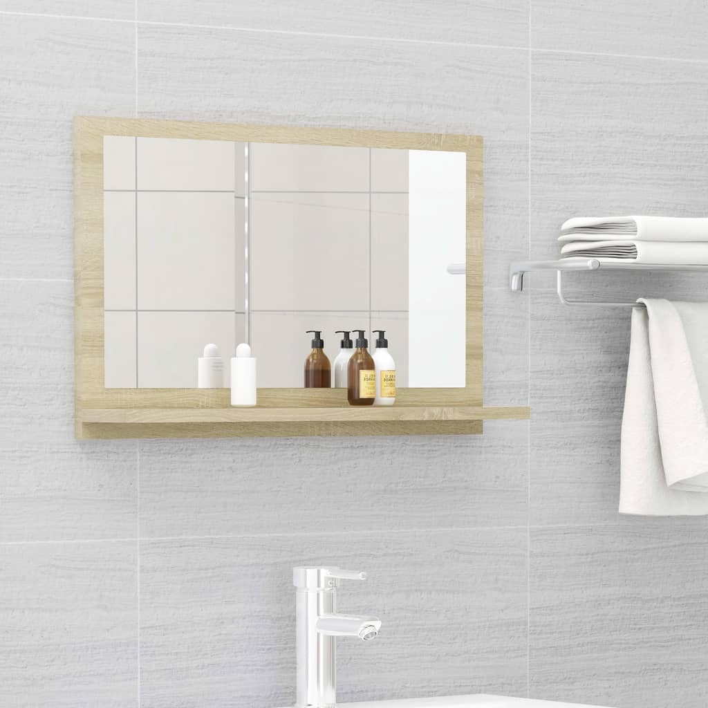 Bathroom Mirror Sonoma Oak 60x10.5x37 cm Chipboard- Bathroom Vanity Units - HomeShopIreland - Home Shop Ireland - Bathroom Vanity Units - Bathroom Mirror Sonoma Oak 60x10.5x37 cm Chipboard