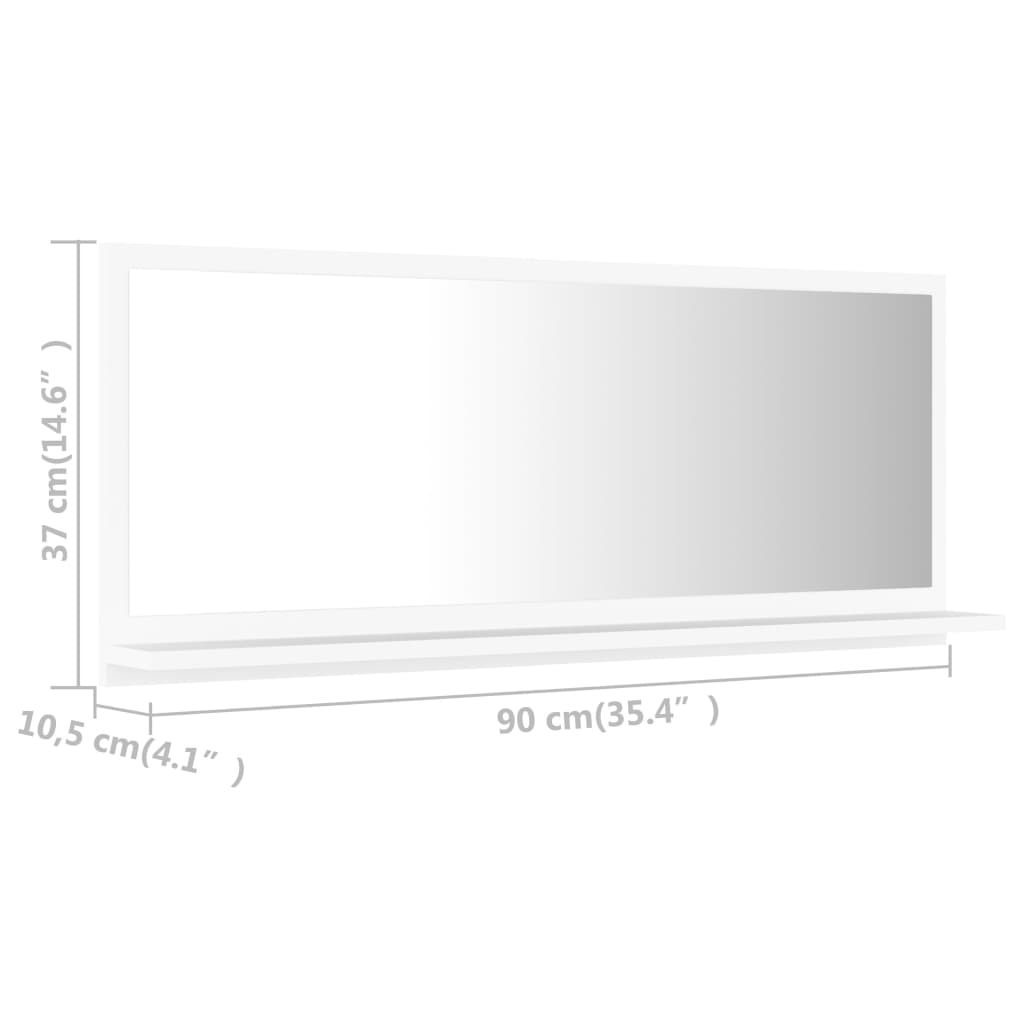 Bathroom Mirror White 90x10.5x37 cm Chipboard- Bathroom Vanity Units - HomeShopIreland - Home Shop Ireland - Bathroom Vanity Units - Bathroom Mirror White 90x10.5x37 cm Chipboard