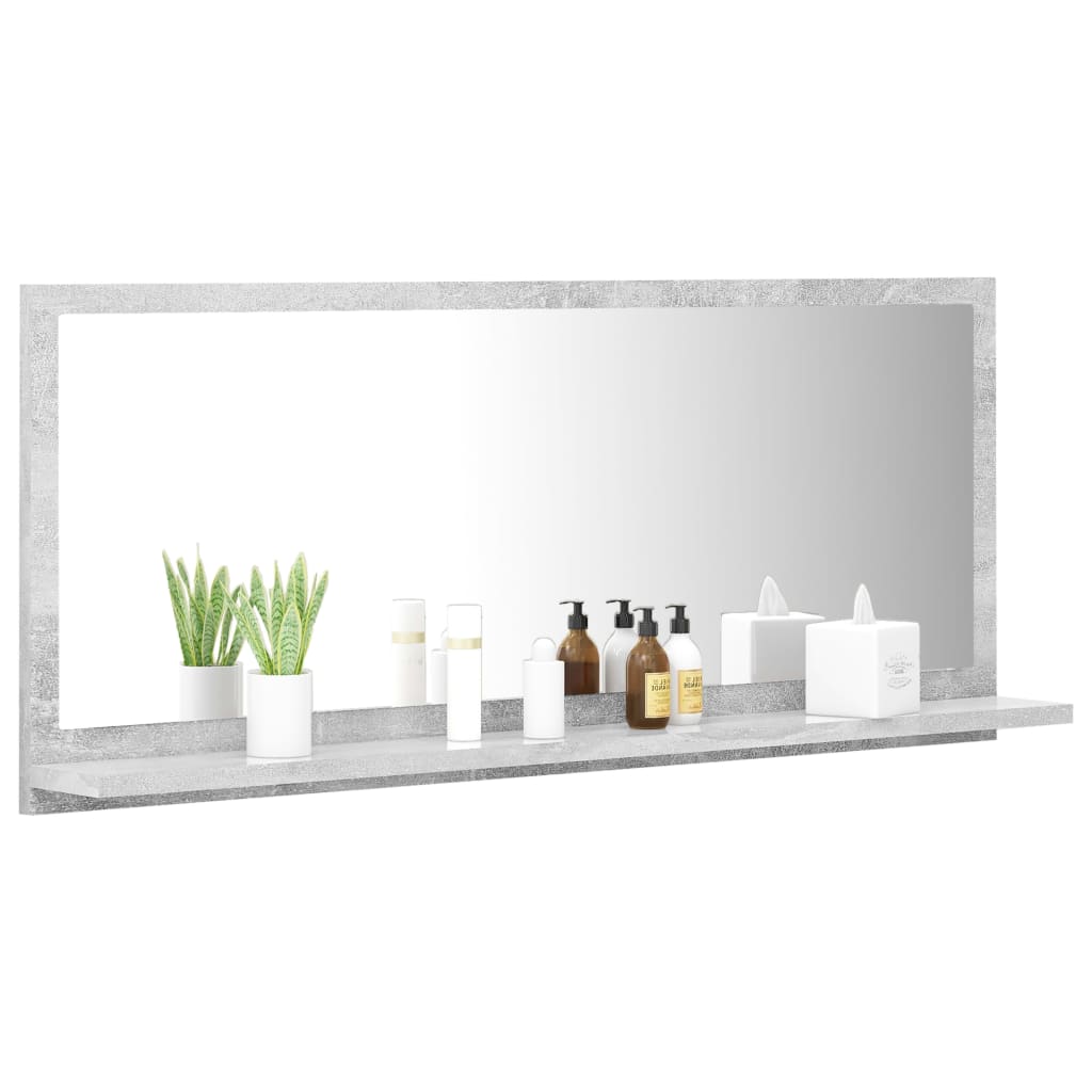 Bathroom Mirror Concrete Grey 90x10.5x37 cm Chipboard- Bathroom Vanity Units - HomeShopIreland - Home Shop Ireland - Bathroom Vanity Units - Bathroom Mirror Concrete Grey 90x10.5x37 cm Chipboard