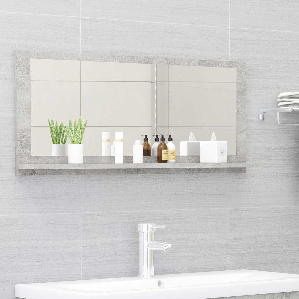 Bathroom Mirror Concrete Grey 90x10.5x37 cm Chipboard- Bathroom Vanity Units - HomeShopIreland - Home Shop Ireland - Bathroom Vanity Units - Bathroom Mirror Concrete Grey 90x10.5x37 cm Chipboard