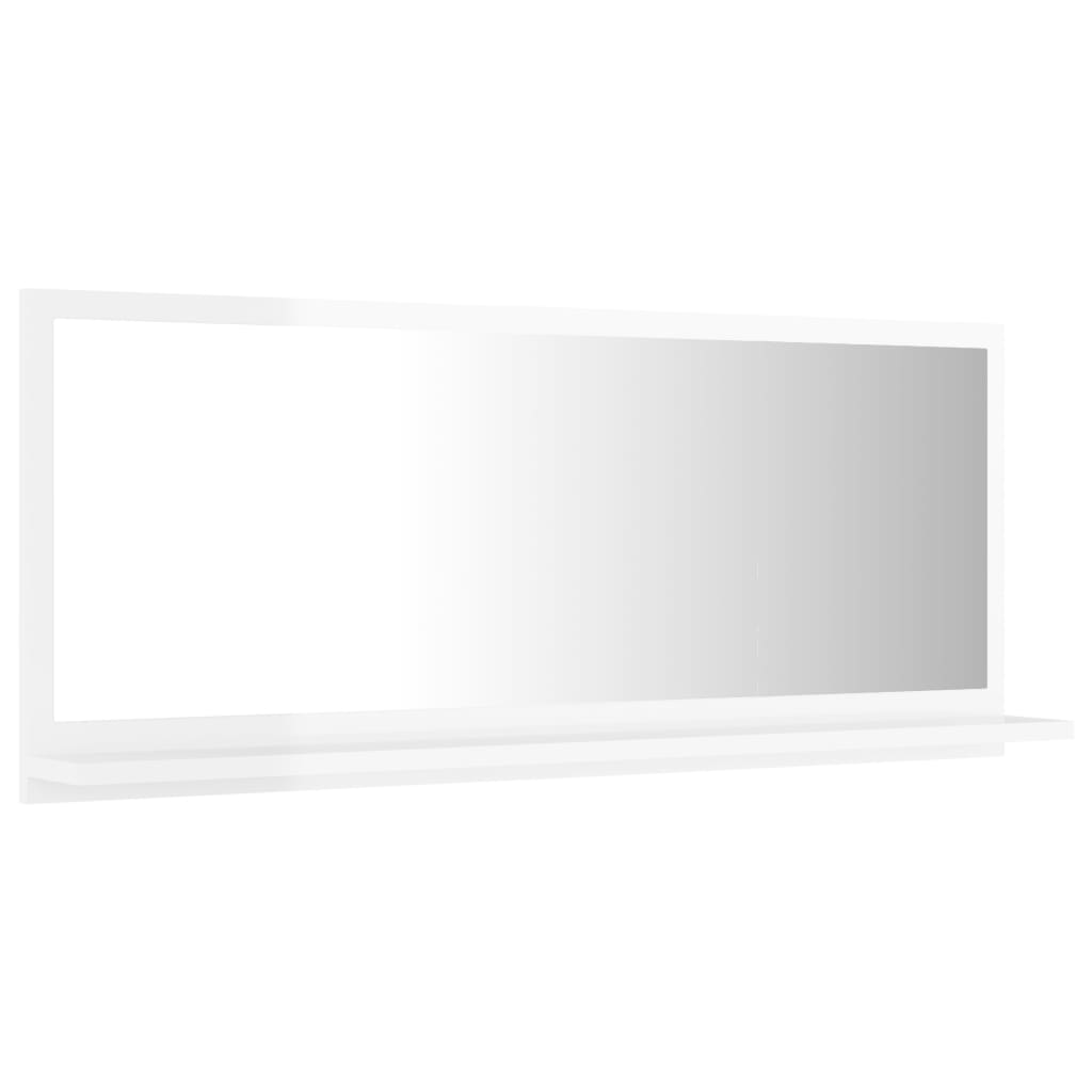 Bathroom Mirror High Gloss White 90x10.5x37 cm Chipboard- Bathroom Vanity Units - HomeShopIreland - Home Shop Ireland - Bathroom Vanity Units - Bathroom Mirror High Gloss White 90x10.5x37 cm Chipboard
