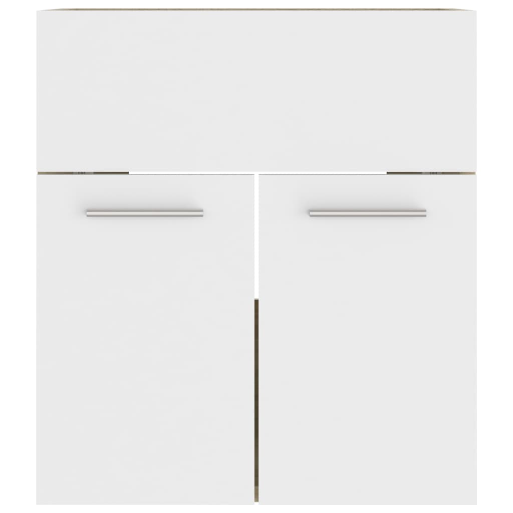 Sink Cabinet White and Sonoma Oak 41x38.5x46 cm Chipboard- Bathroom Furniture Sets - HomeShopIreland - Home Shop Ireland - Bathroom Furniture Sets - Sink Cabinet White and Sonoma Oak 41x38.5x46 cm Chipboard