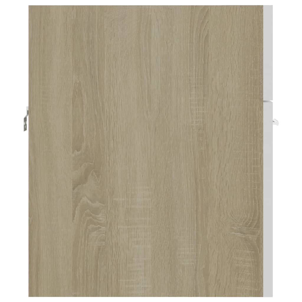 Sink Cabinet White and Sonoma Oak 41x38.5x46 cm Chipboard- Bathroom Furniture Sets - HomeShopIreland - Home Shop Ireland - Bathroom Furniture Sets - Sink Cabinet White and Sonoma Oak 41x38.5x46 cm Chipboard