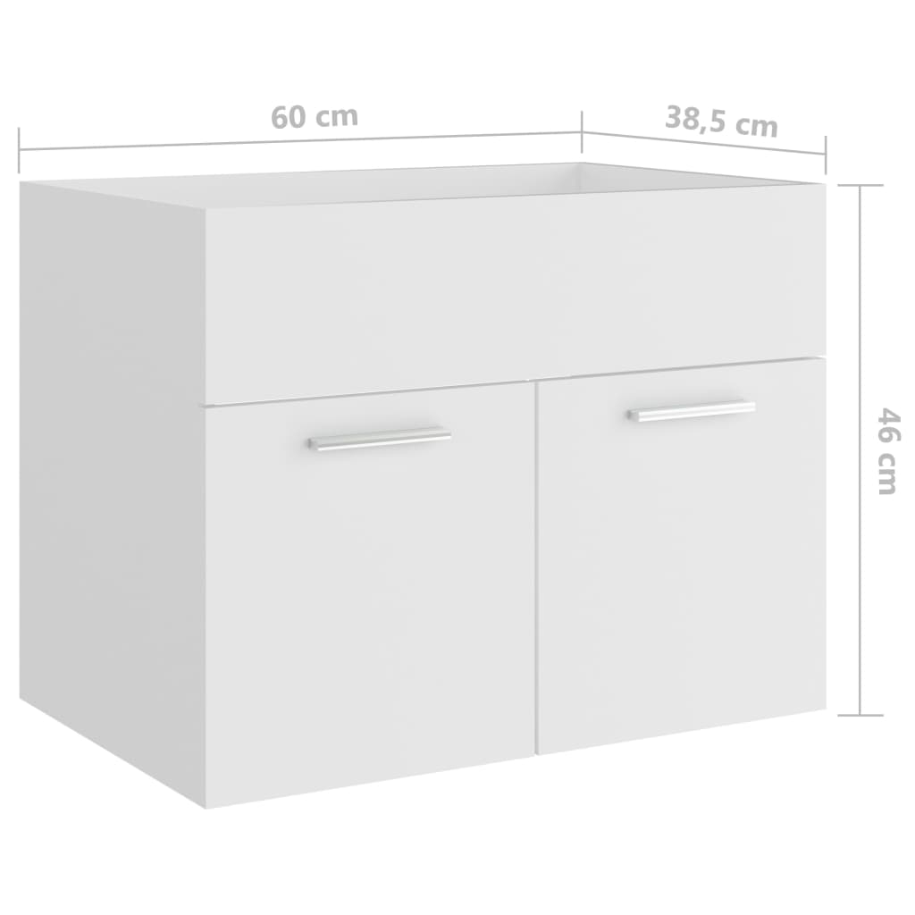 Sink Cabinet White 60x38.5x46 cm Chipboard- Bathroom Furniture Sets - HomeShopIreland - Home Shop Ireland - Bathroom Furniture Sets - Sink Cabinet White 60x38.5x46 cm Chipboard
