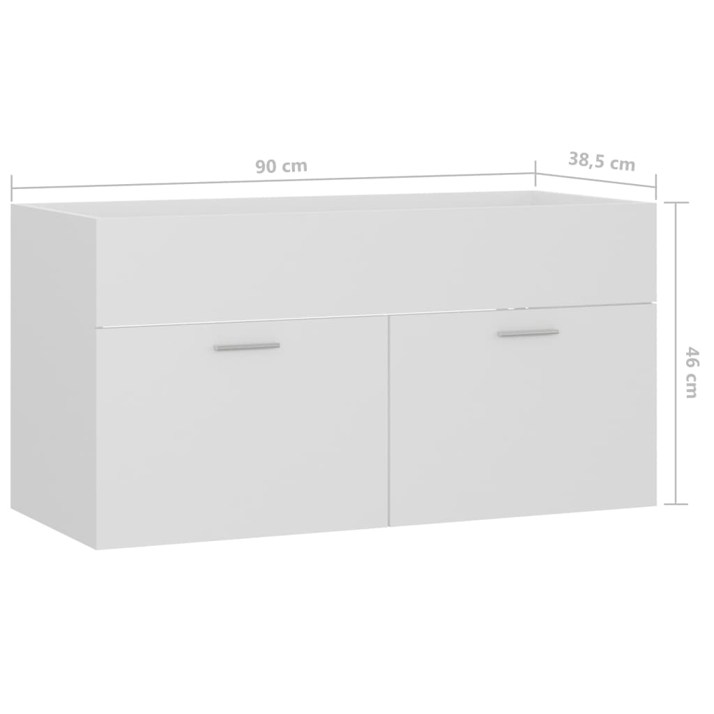 Sink Cabinet White 90x38.5x46 cm Chipboard- Bathroom Furniture Sets - HomeShopIreland - Home Shop Ireland - Bathroom Furniture Sets - Sink Cabinet White 90x38.5x46 cm Chipboard
