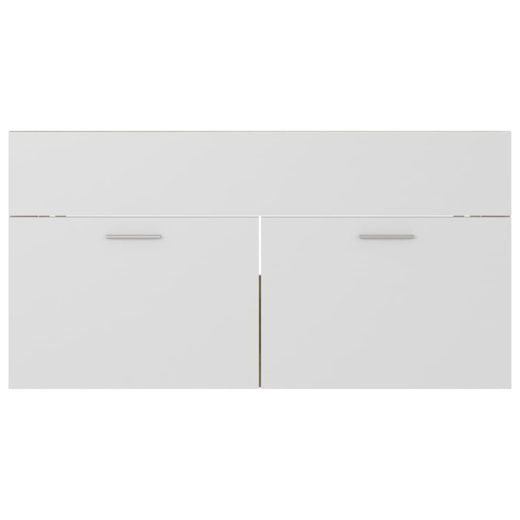 Sink Cabinet White and Sonoma Oak 90x38.5x46 cm Chipboard- Bathroom Furniture Sets - HomeShopIreland - Home Shop Ireland - Bathroom Furniture Sets - Sink Cabinet White and Sonoma Oak 90x38.5x46 cm Chipboard