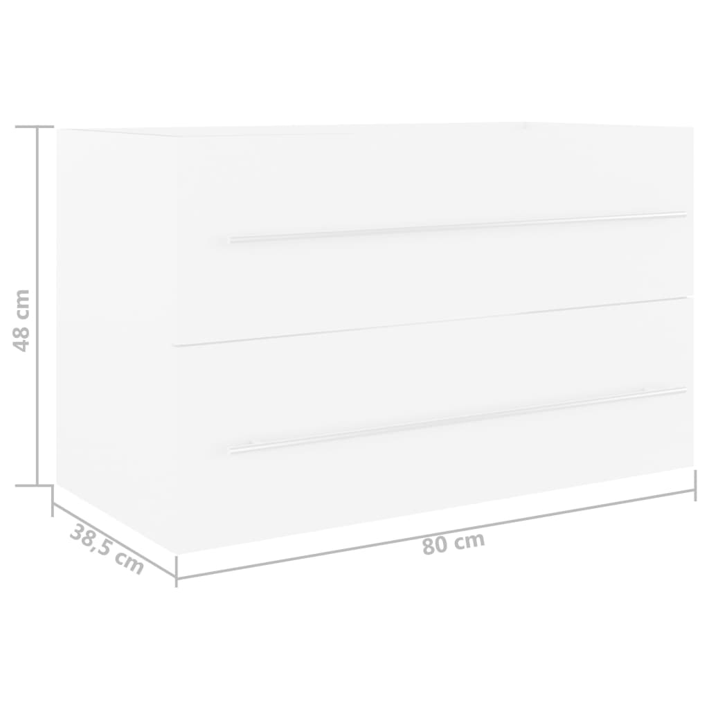 Sink Cabinet White 80x38.5x48 cm Chipboard- Bathroom Furniture Sets - HomeShopIreland - Home Shop Ireland - Bathroom Furniture Sets - Sink Cabinet White 80x38.5x48 cm Chipboard