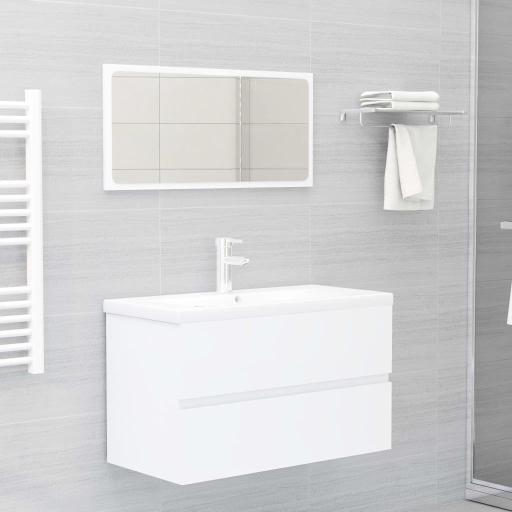 Sink Cabinet White 80x38.5x45 cm Chipboard- Bathroom Furniture Sets - HomeShopIreland - Home Shop Ireland - Bathroom Furniture Sets - Sink Cabinet White 80x38.5x45 cm Chipboard