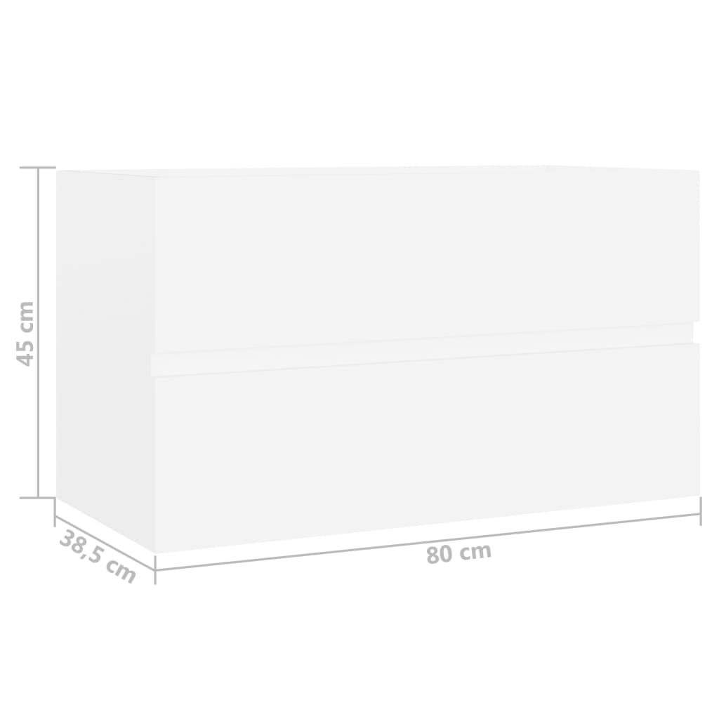 Sink Cabinet White 80x38.5x45 cm Chipboard- Bathroom Furniture Sets - HomeShopIreland - Home Shop Ireland - Bathroom Furniture Sets - Sink Cabinet White 80x38.5x45 cm Chipboard