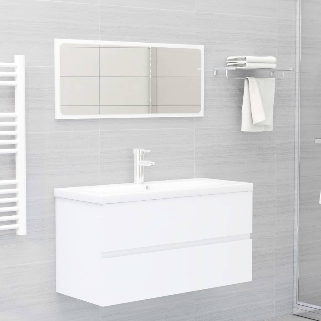 Sink Cabinet White 90x38.5x45 cm Chipboard- Bathroom Furniture Sets - HomeShopIreland - Home Shop Ireland - Bathroom Furniture Sets - Sink Cabinet White 90x38.5x45 cm Chipboard