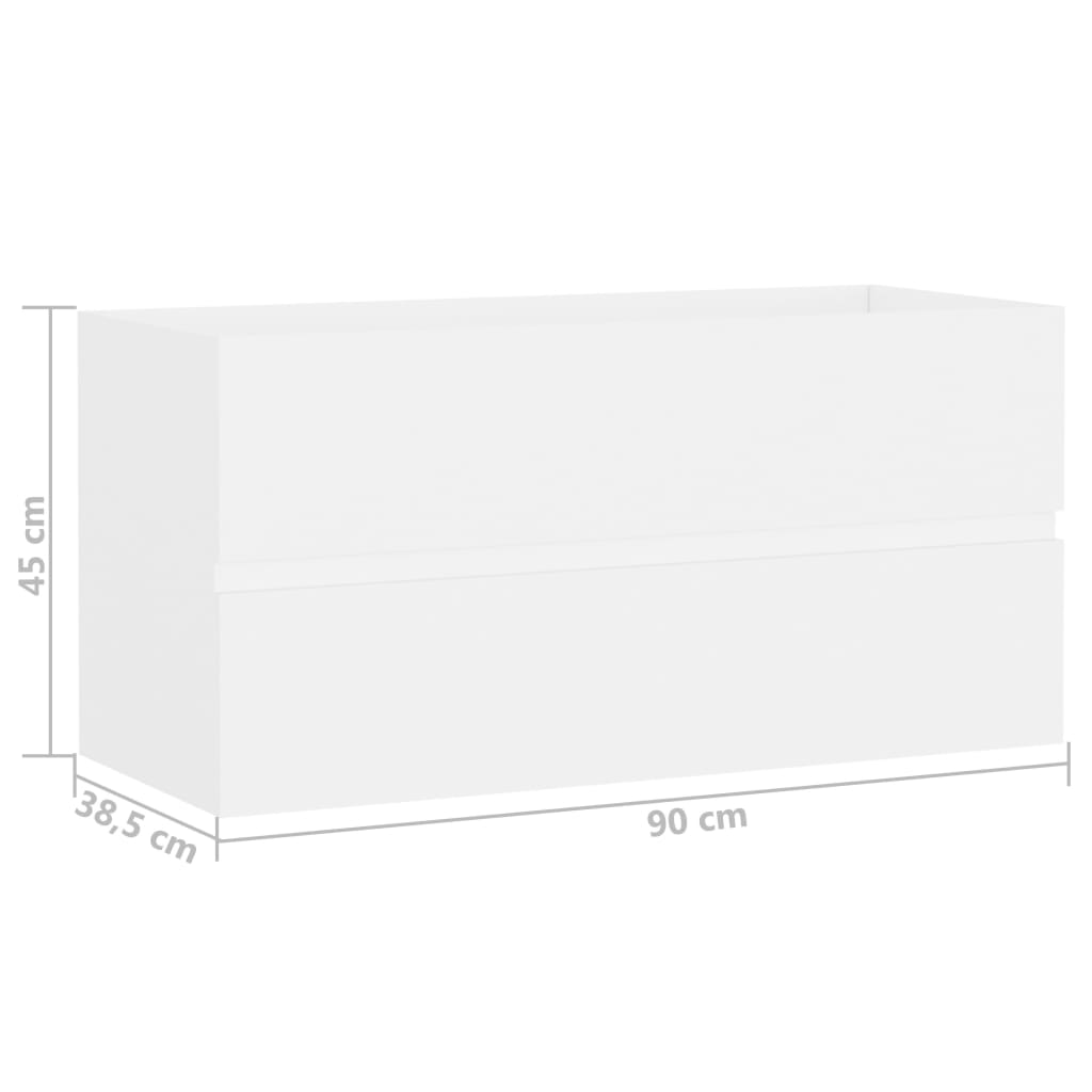 Sink Cabinet White 90x38.5x45 cm Chipboard- Bathroom Furniture Sets - HomeShopIreland - Home Shop Ireland - Bathroom Furniture Sets - Sink Cabinet White 90x38.5x45 cm Chipboard