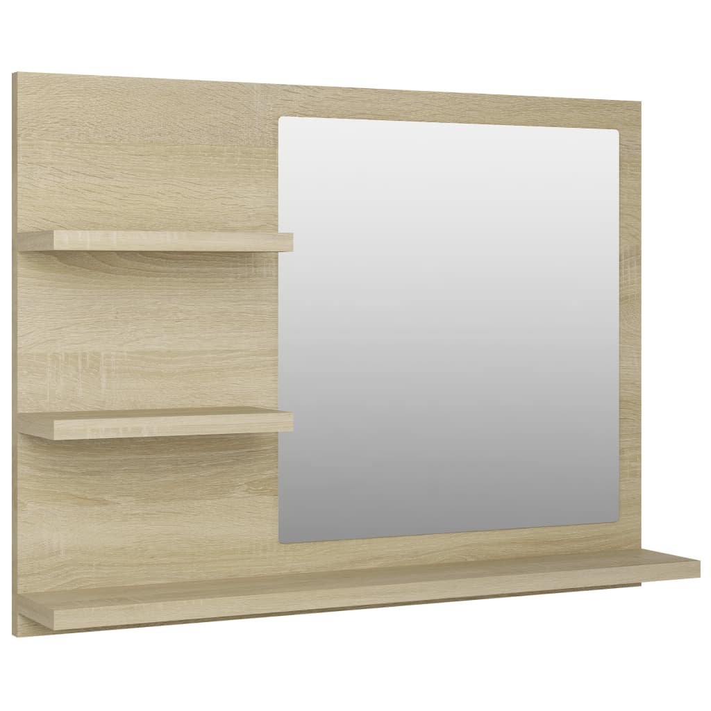 Bathroom Mirror Sonoma Oak 60x10.5x45 cm Chipboard- Bathroom Vanity Units - HomeShopIreland - Home Shop Ireland - Bathroom Vanity Units - Bathroom Mirror Sonoma Oak 60x10.5x45 cm Chipboard